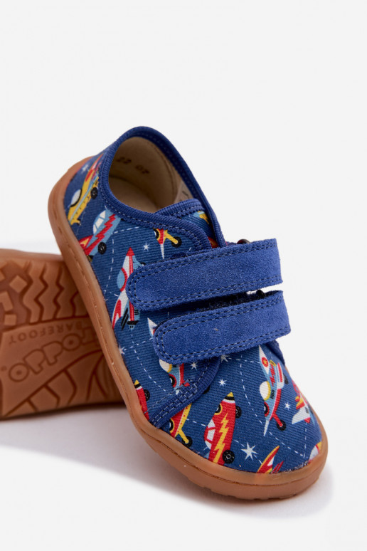 Čības Bērnu apavi Barefoot Statki Kosmiczne Froddo Canvas G1700440-5 Zilas krāsas