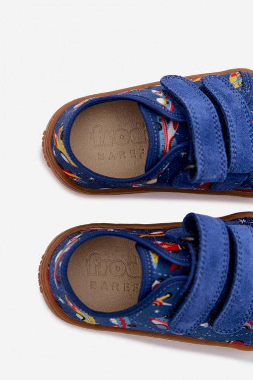 Čības Bērnu apavi Barefoot Statki Kosmiczne Froddo Canvas G1700440-5 Zilas krāsas