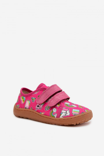 Bērnu šļūcenes Barefoot Froddo Canvas G1700440-10 rozā krāsā
