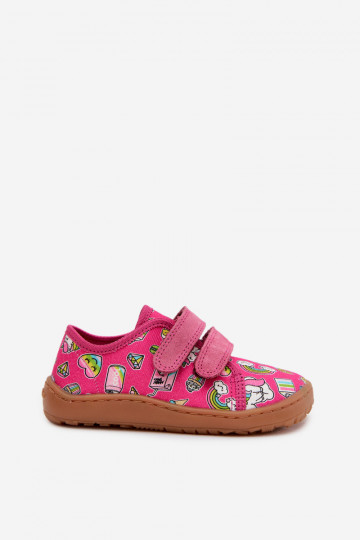Bērnu šļūcenes Barefoot Froddo Canvas G1700440-10 rozā krāsā 2