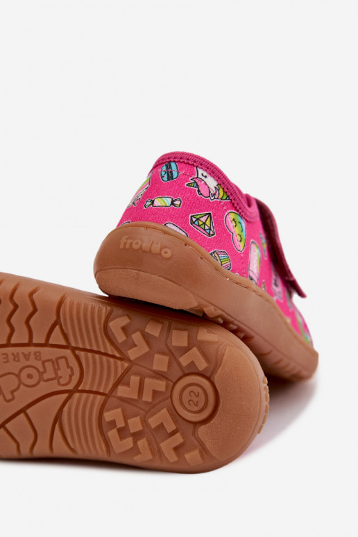 Čības Bērnu apavi Barefoot Froddo Canvas G1700440-10 rozā krāsas