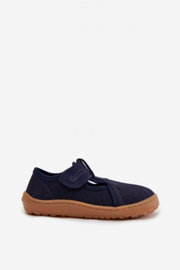 Bērnu šļūcenes ar lipīgām aizdares Barefoot Froddo Canvas G1700439 tumši zilā krāsā 2