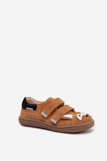 Ādas barefoot bērnu zābaki ar Lisas tēmu Bartek 8600563 brūnā krāsā