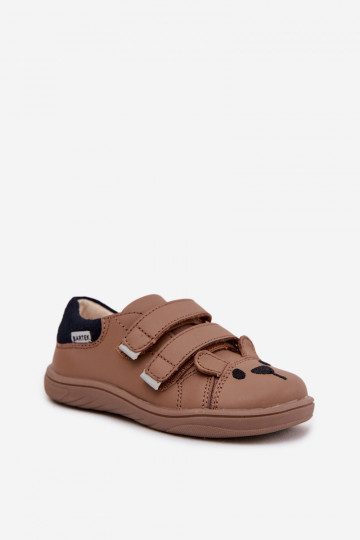 Ādas barefoot bērnu zābaki ar lāci Bartek 8600654 smilšu krāsā