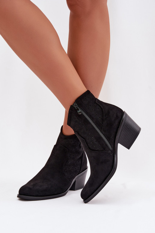 Zābaki Sieviešu ar papēdi S.Barski HY61-8013 melnas krāsas