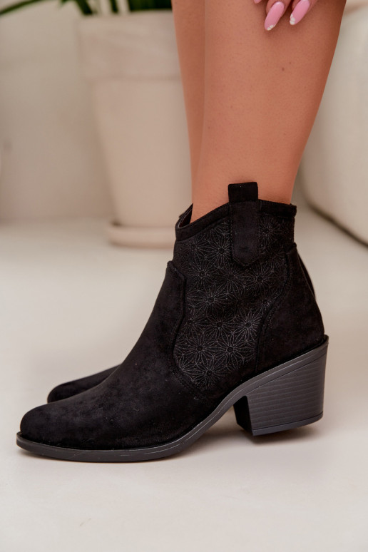 Zābaki Sieviešu ar papēdi S.Barski HY61-8013 melnas krāsas