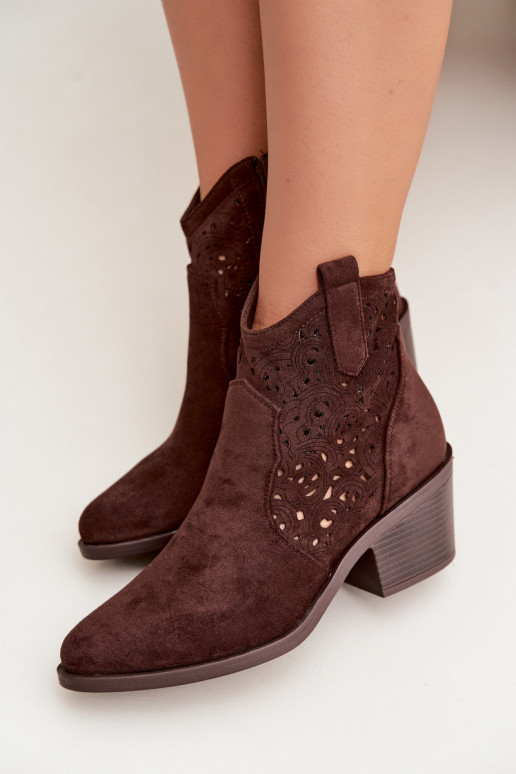 Zābaki Kovboju zābaki Sieviešu ar papēdi S.Barski HY61-8012 CzekoladoIne