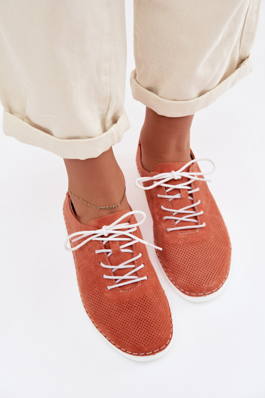 apavi SieviešuIeslēgtsturalnego zamšādasu S.Barski LR61-7080 oranžas krāsas