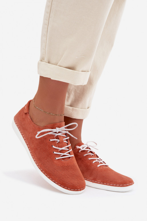 apavi SieviešuIeslēgtsturalnego zamšādasu S.Barski LR61-7080 oranžas krāsas