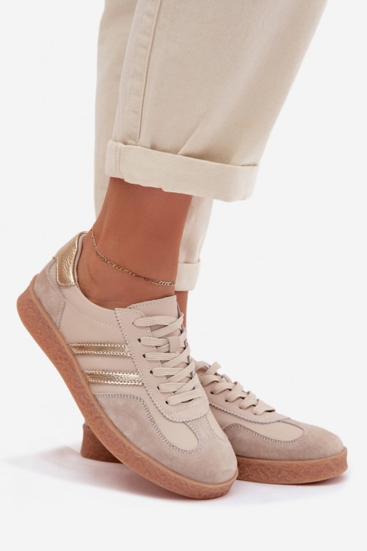 Āda Sneakers modeļa apavi Sieviešu S.Barski LR61-7059 smilšu krāsas
