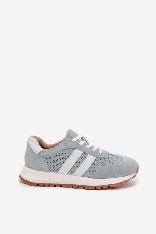 Sneakers modeļa apavi SieviešuIeslēgtsturalnego zamšādasu piparmētras krāsas Tā irrceline