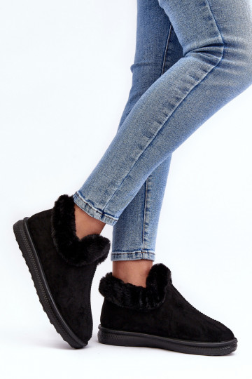 Zems sniega apavi Sieviešu ar kažokādu melnas krāsas Pilani