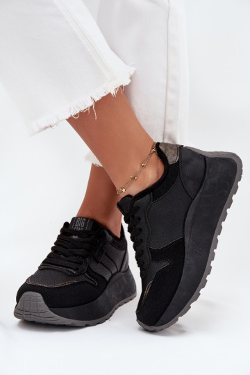 siltināti Sneakers modeļa apavi Sieviešu ar platformu Big Star SS274007 HI-POLY SYSTEM melnas krāsas 2