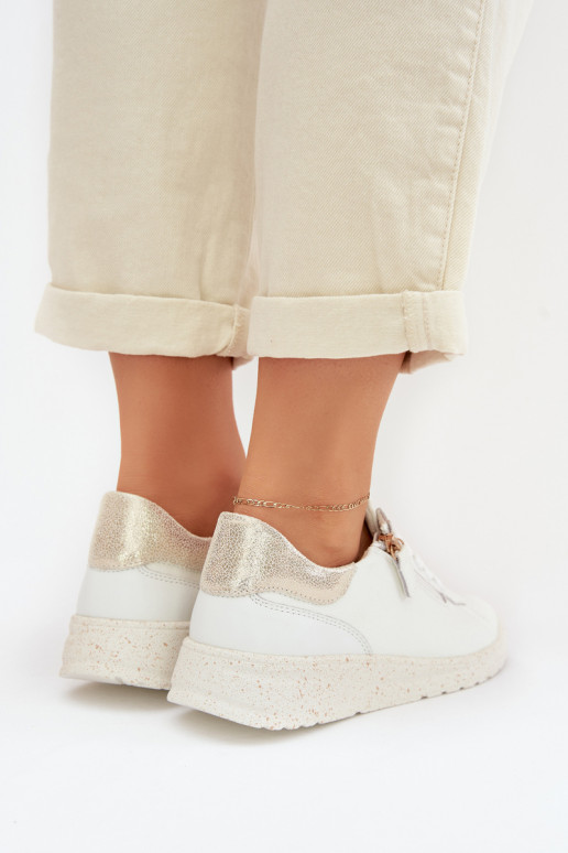 Āda apavi Sieviešu ar rāvējslēdzējiem Baltas-Zelta krāsas Dorothea