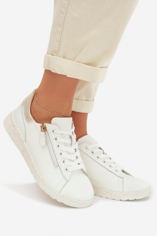 Āda apavi Sieviešu ar rāvējslēdzējiem Baltas-Zelta krāsas Dorothea