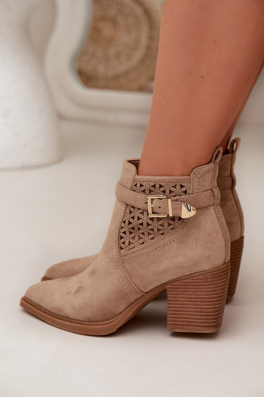 Ažūrs Sieviešu puszābaki Ažūrsm Pārisugs I Złotą ar sprādzēm smilšu krāsas Deloriah