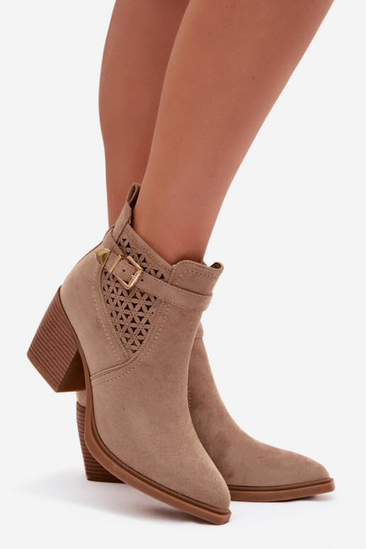 Ažūrs Sieviešu puszābaki Ažūrsm Pārisugs I Złotą ar sprādzēm smilšu krāsas Deloriah