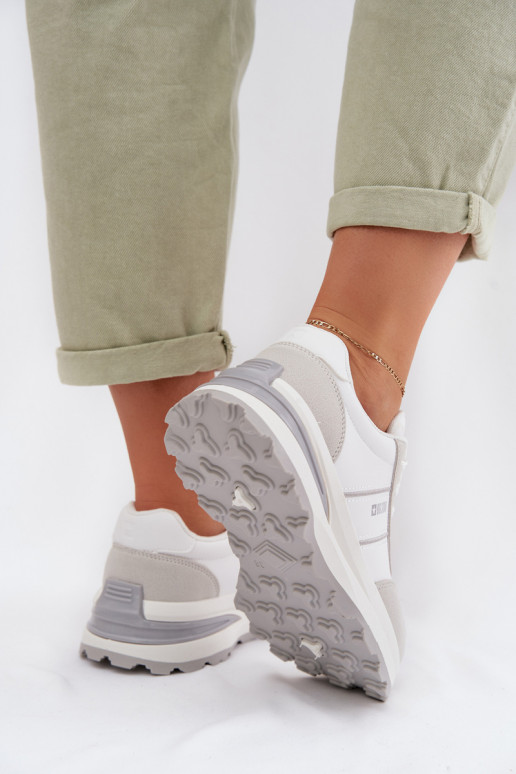 Sneakers modeļa apavi sporta apavi Sieviešu Big Star TT274879 HI-POLY SYSTEM Baltas-Pelēkas krāsas