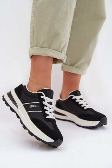 Sneakers modeļa apavi sporta apavi Sieviešu Big Star TT274877 HI-POLY SYSTEM melnas krāsas 2