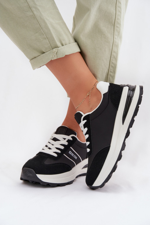 Sneakers modeļa apavi sporta apavi Sieviešu Big Star TT274877 HI-POLY SYSTEM melnas krāsas