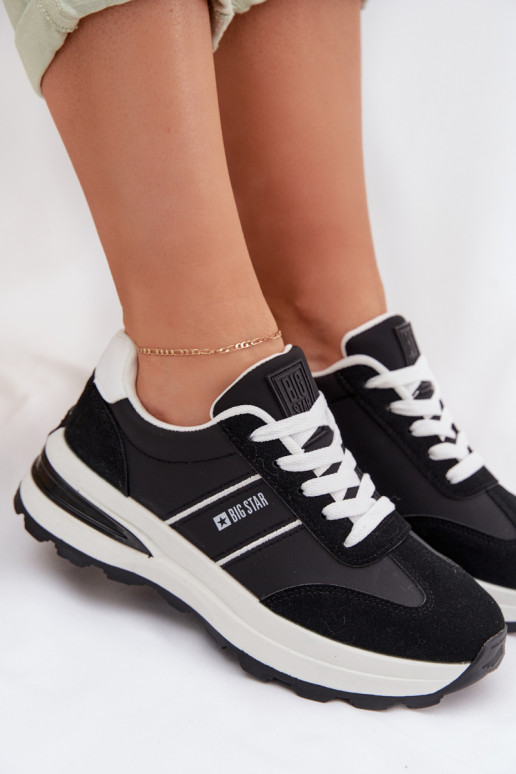 Sneakers modeļa apavi sporta apavi Sieviešu Big Star TT274877 HI-POLY SYSTEM melnas krāsas