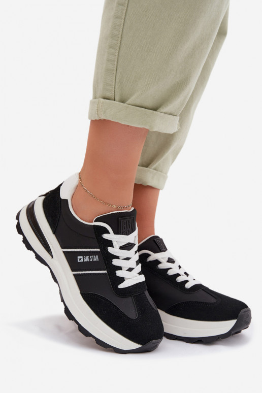 Sneakers modeļa apavi sporta apavi Sieviešu Big Star TT274877 HI-POLY SYSTEM melnas krāsas