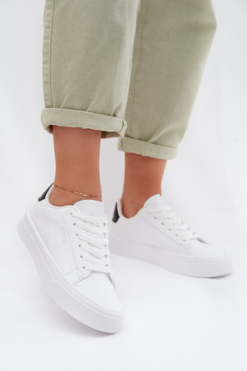 Sneakers modeļa apavi Sieviešu no eko ādas Big Star TT274928 HI-POLY SYSTEM baltas krāsas 2