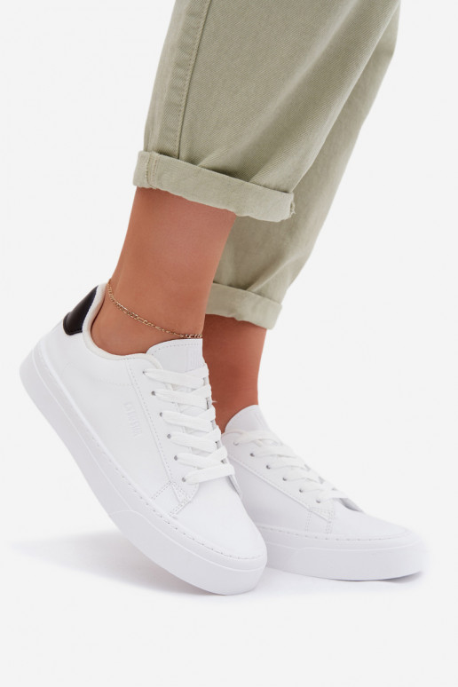 Sneakers modeļa apavi Sieviešu no eko ādas Big Star TT274928 HI-POLY SYSTEM baltas krāsas