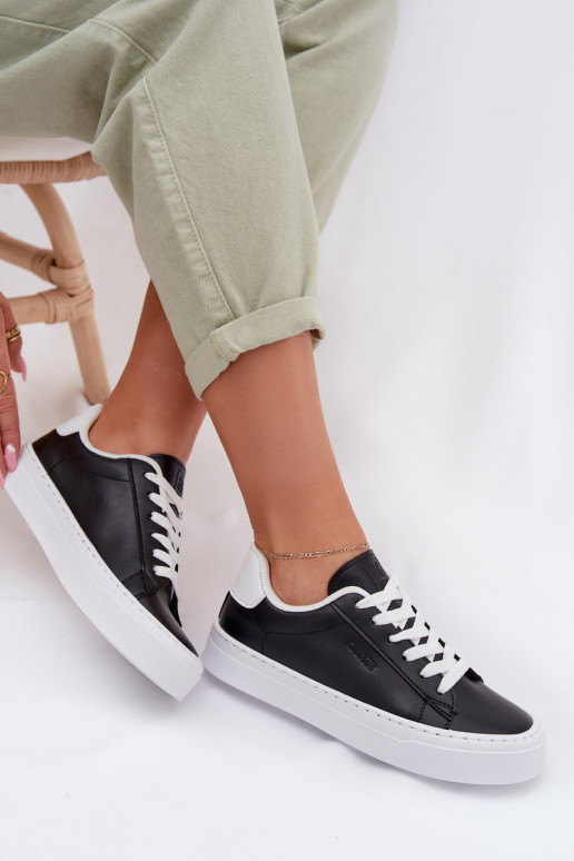 Sneakers modeļa apavi Sieviešu no eko ādas Big Star TT274927 HI-POLY SYSTEM melnas krāsas