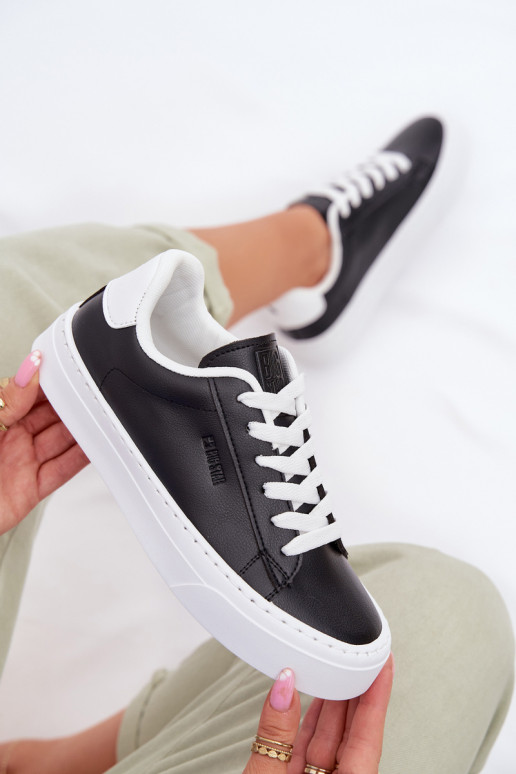 Sneakers modeļa apavi Sieviešu no eko ādas Big Star TT274927 HI-POLY SYSTEM melnas krāsas