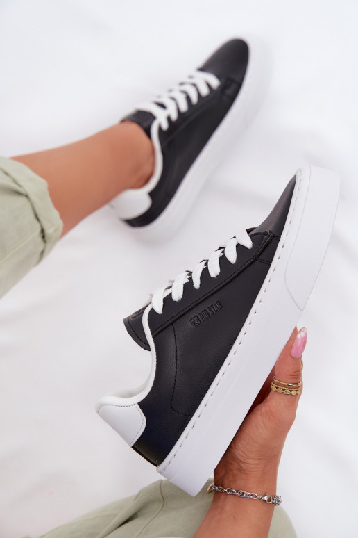 Sneakers modeļa apavi Sieviešu no eko ādas Big Star TT274927 HI-POLY SYSTEM melnas krāsas
