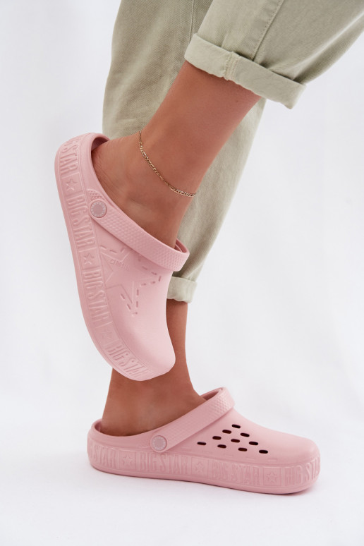 Čības Tukšas Sieviešu Vieglas čības uz pirksta Big Star TT274A080 Rozā krāsas