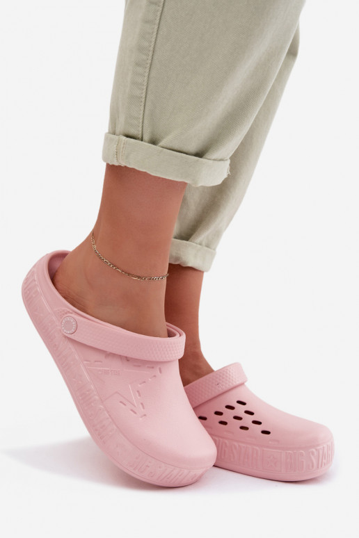 Čības Tukšas Sieviešu Vieglas čības uz pirksta Big Star TT274A080 Rozā krāsas