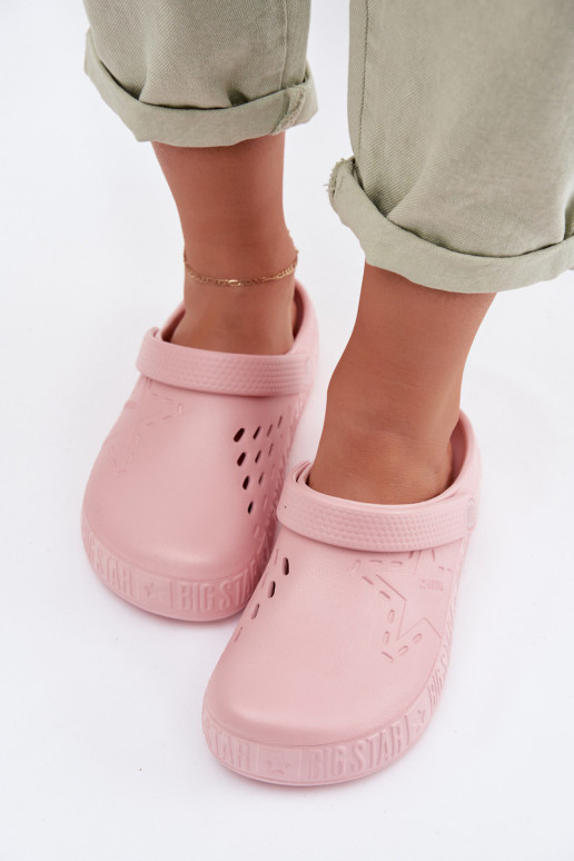 Čības Tukšas Sieviešu Vieglas čības uz pirksta Big Star TT274A080 Rozā krāsas