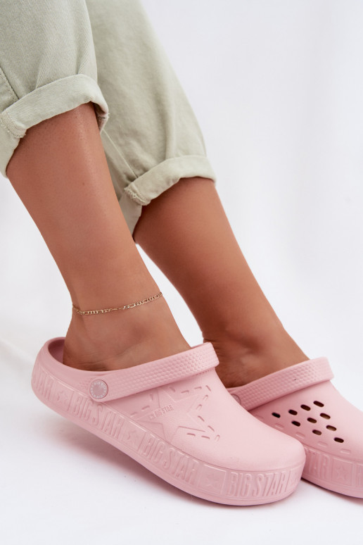 Čības Tukšas Sieviešu Vieglas čības uz pirksta Big Star TT274A080 Rozā krāsas