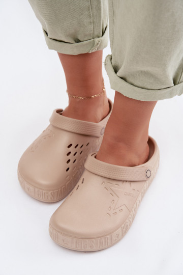 Čības Tukšas Sieviešu Vieglas čības uz pirksta Big Star TT274A083 smilšu krāsas