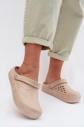 Čības Tukšas Sieviešu Vieglas čības uz pirksta Big Star TT274A083 smilšu krāsas 2