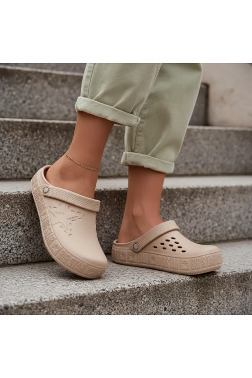 Čības Tukšas Sieviešu Vieglas čības uz pirksta Big Star TT274A083 smilšu krāsas