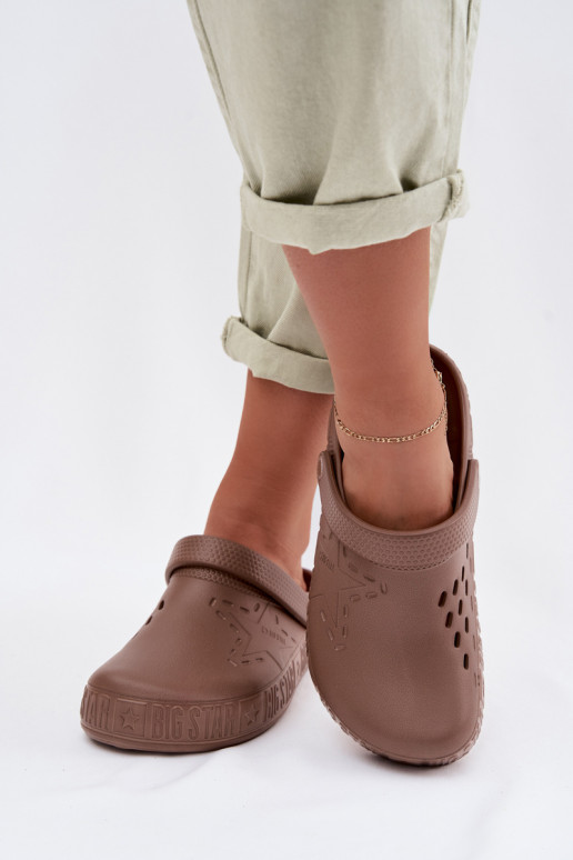 Čības Tukšas Sieviešu Vieglas čības uz pirksta Big Star TT274A085 brūnas krāsas