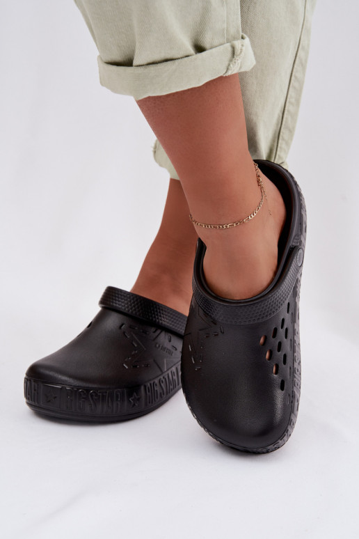 Čības Tukšas Sieviešu Vieglas čības uz pirksta Big Star TT274A084 melnas krāsas