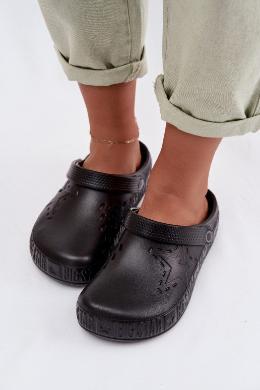 Čības Tukšas Sieviešu Vieglas čības uz pirksta Big Star TT274A084 melnas krāsas