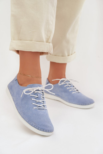 apavi SieviešuIeslēgtsturalnego zamšādasu S.Barski LR61-7080 Zilas krāsas 2