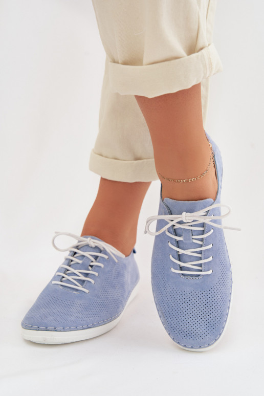 apavi SieviešuIeslēgtsturalnego zamšādasu S.Barski LR61-7080 Zilas krāsas