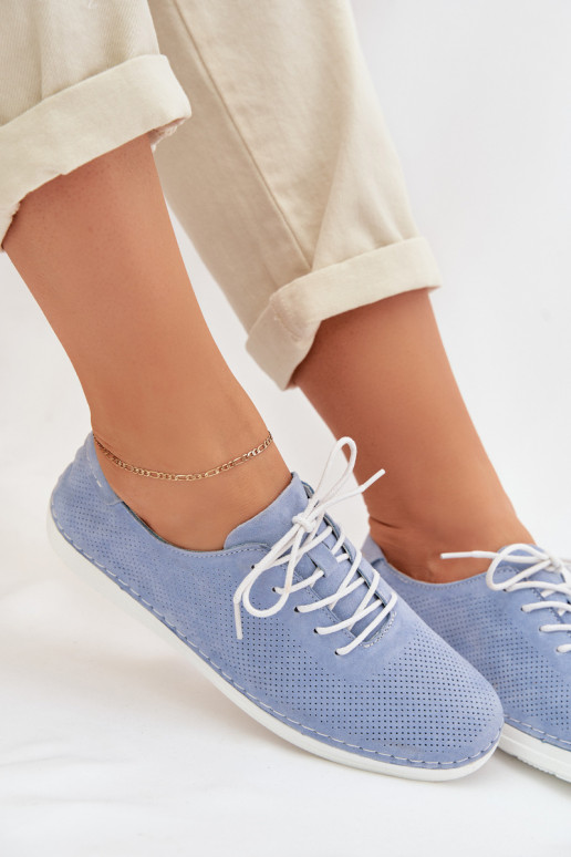 apavi SieviešuIeslēgtsturalnego zamšādasu S.Barski LR61-7080 Zilas krāsas