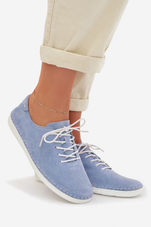 apavi SieviešuIeslēgtsturalnego zamšādasu S.Barski LR61-7080 Zilas krāsas