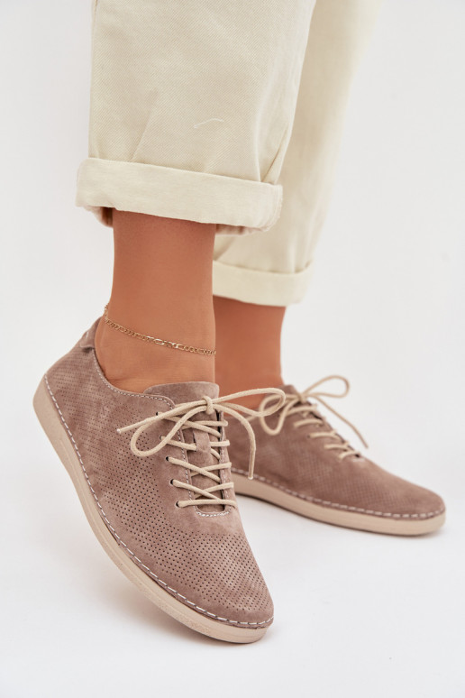 apavi SieviešuIeslēgtsturalnego zamšādasu S.Barski LR61-7080 smilšu krāsas