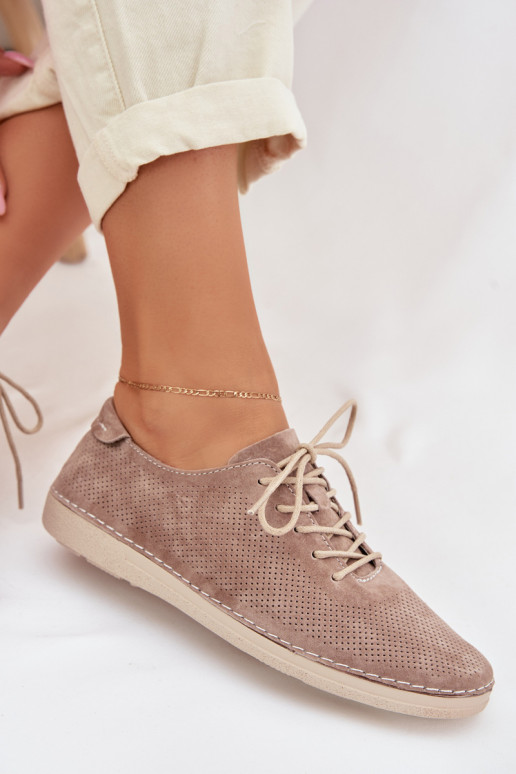 apavi SieviešuIeslēgtsturalnego zamšādasu S.Barski LR61-7080 smilšu krāsas