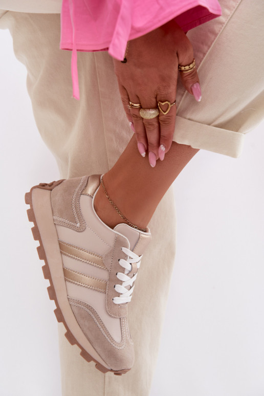 Āda Sneakers modeļa apavi Sieviešu ar platformu S.Barski LR61-7096 smilšu krāsas