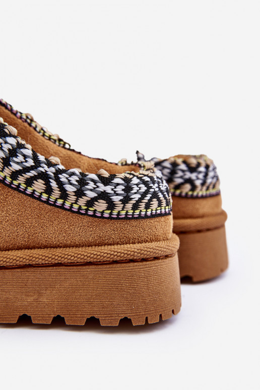 Čības Bērnu apavi Paslīdēt uz siltināti brūnas krāsas Olivane