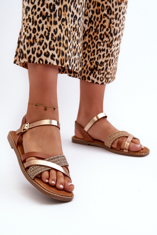 Sieviešu basenes no eko ādas Sergio Leone SK085H brūnas krāsas